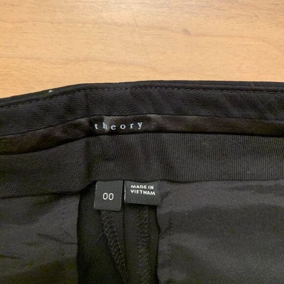 Theory Cropped Trousers Size 00 Black - Picture 9 of 10